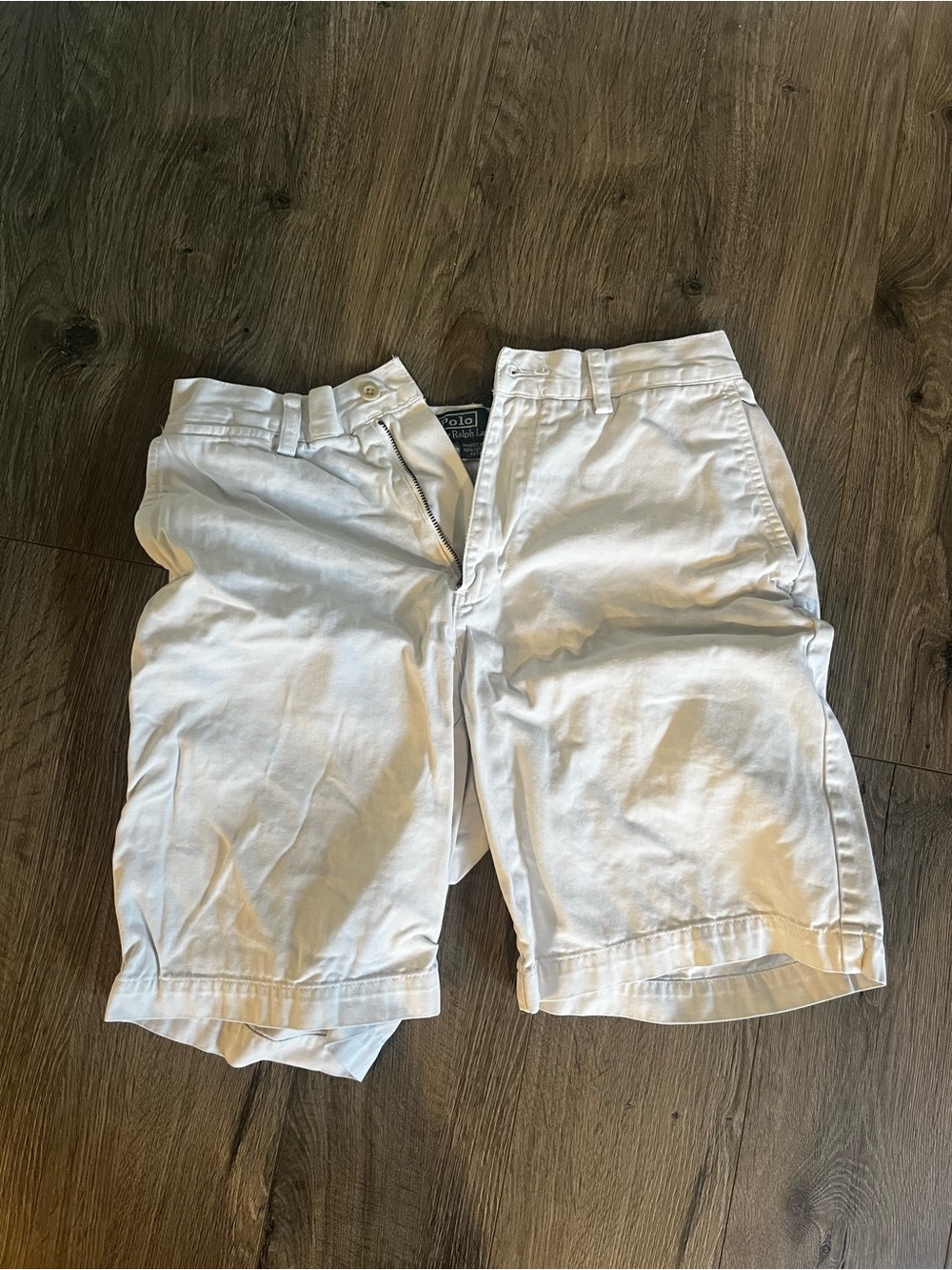 Polo by Ralph Lauren White Men’s Cotton Flat-Front Chino Shorts